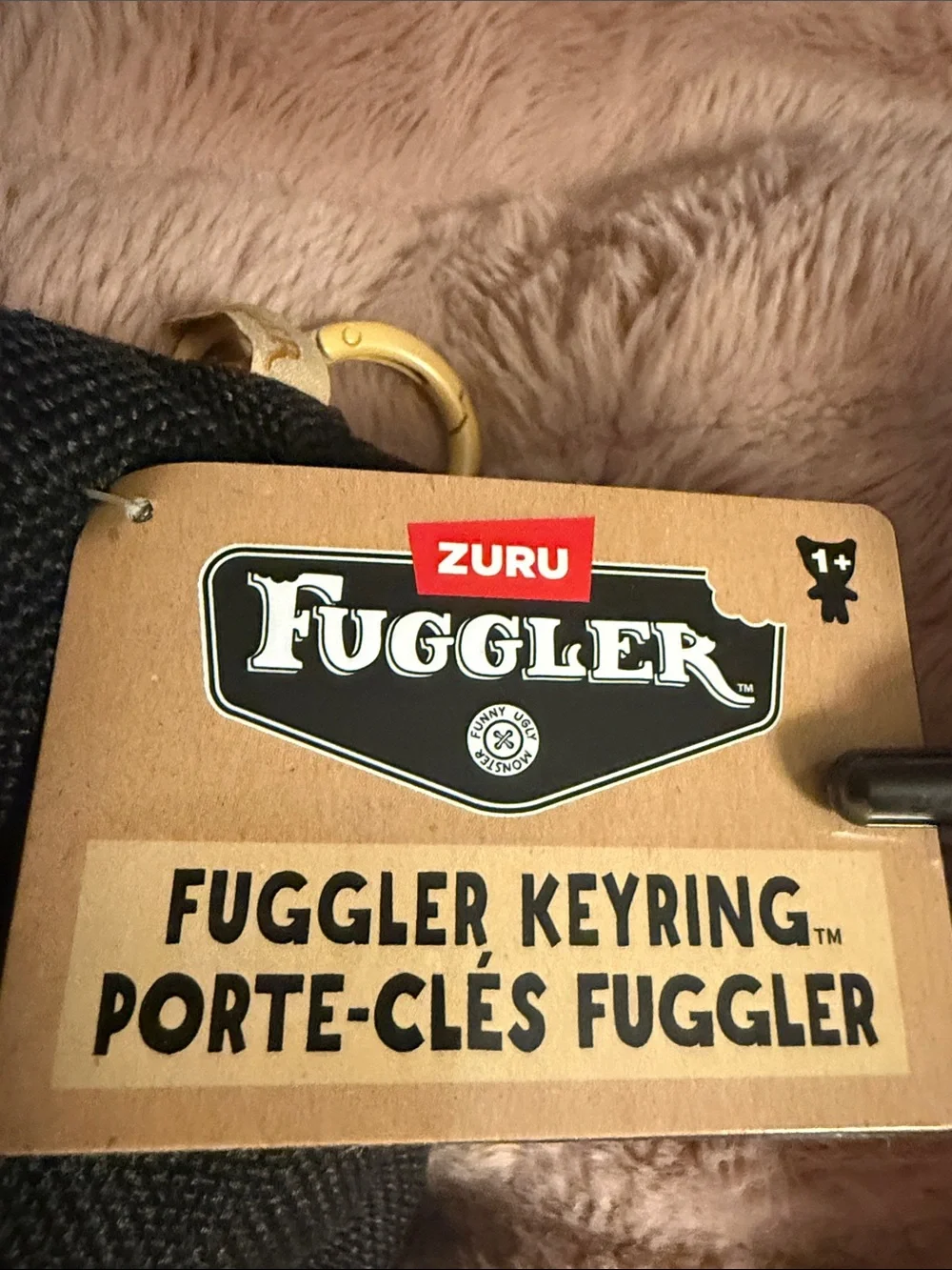 Fuggler Black Plush Keyring with Colorful Eye Accents - Picture 3 of 3